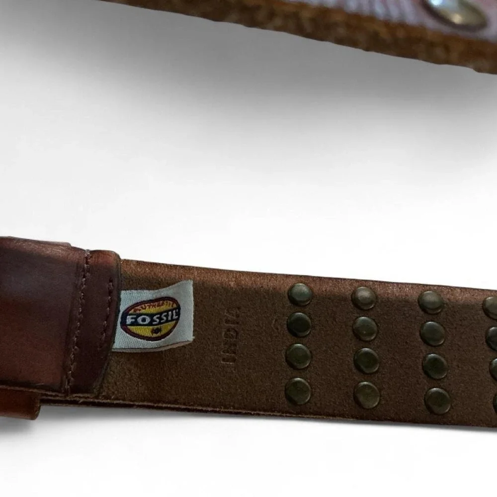 Fossil studded leather